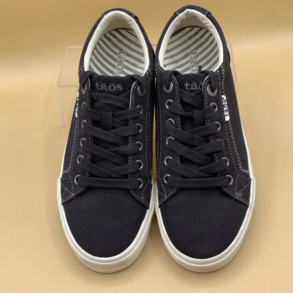 Taos Plim Soul Sneakers Casual Women's Black Canvas Low Top - Size 7.5 - Picture 2 of 7